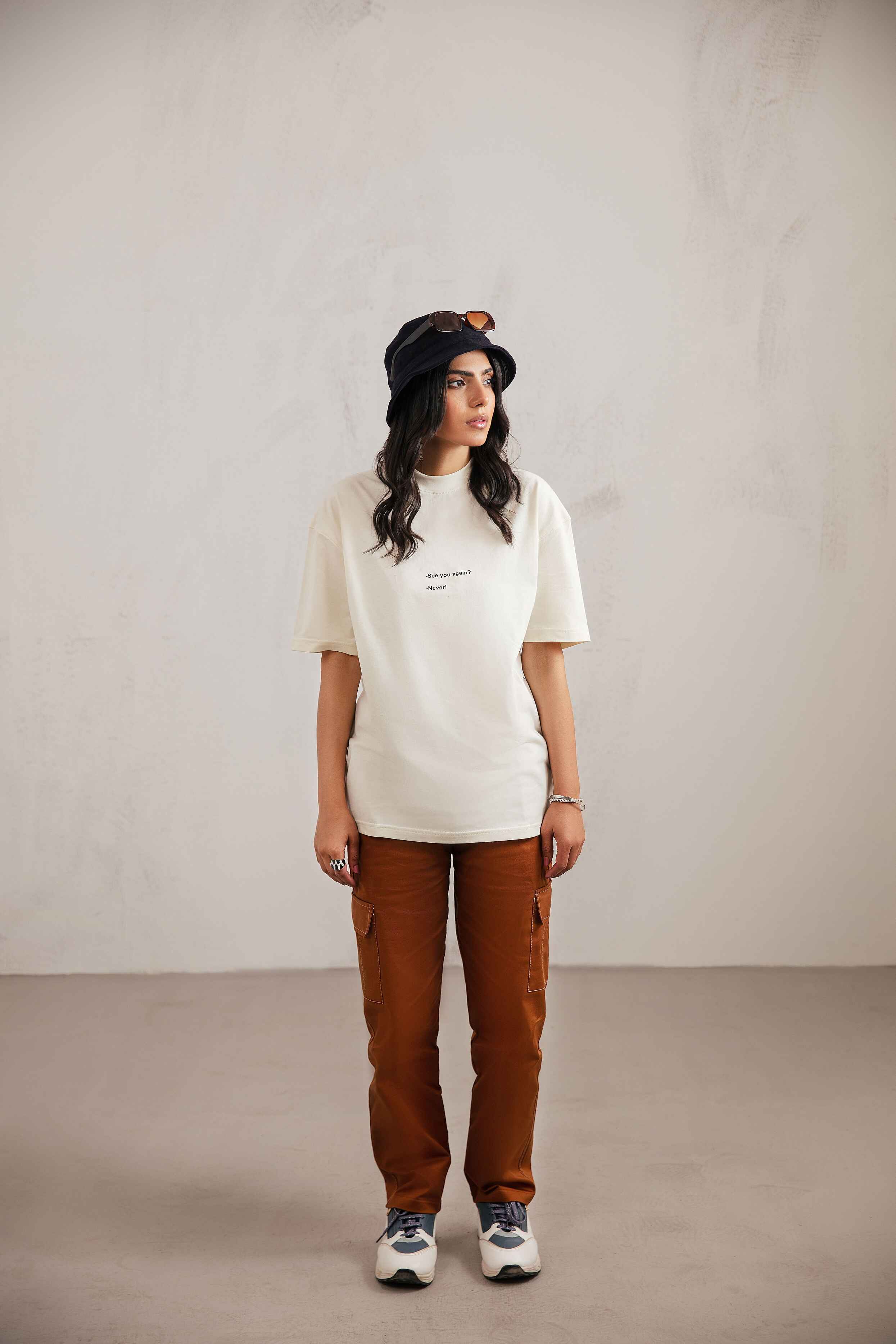 Oversize See You Again Never | White