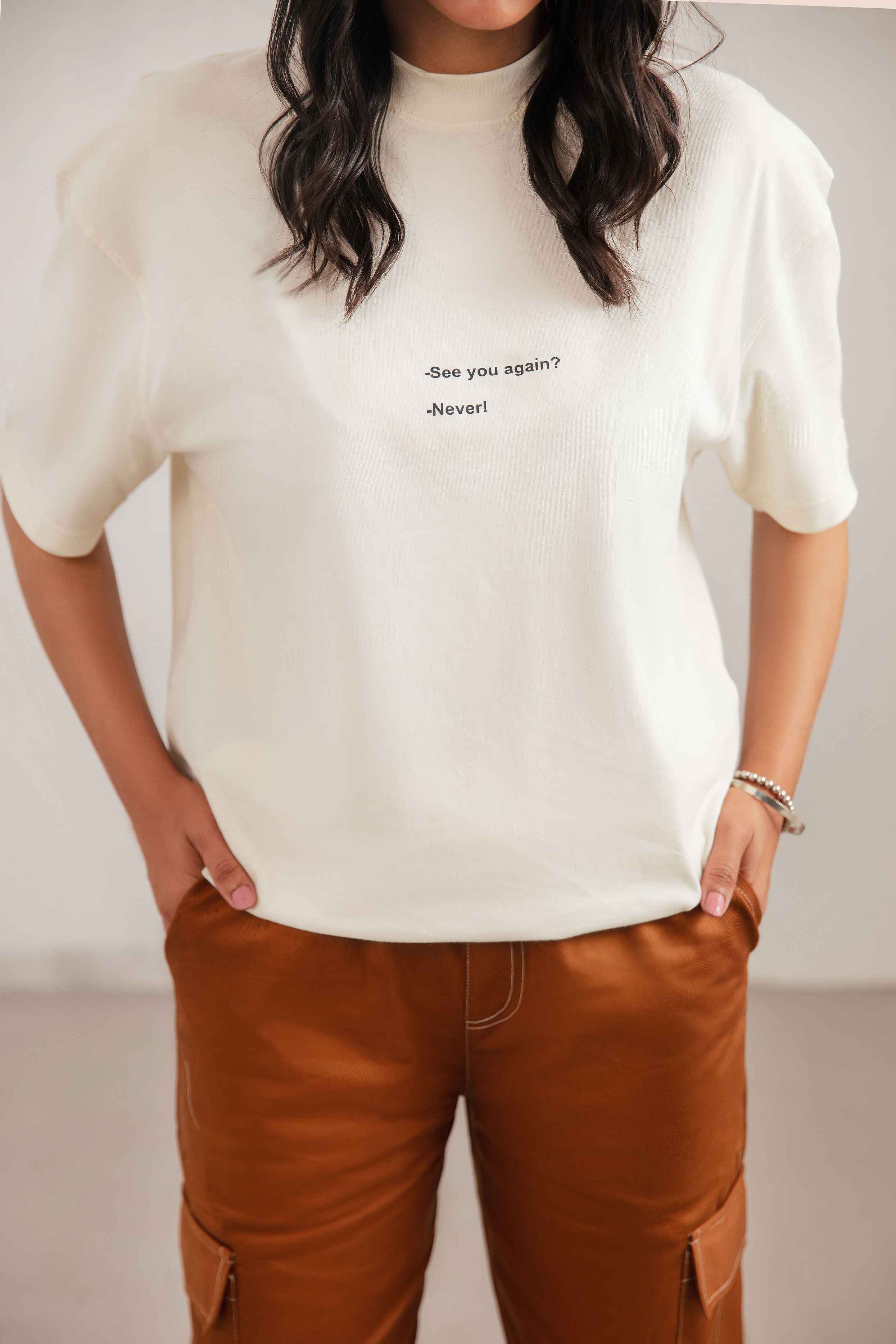 Oversize See You Again Never | White