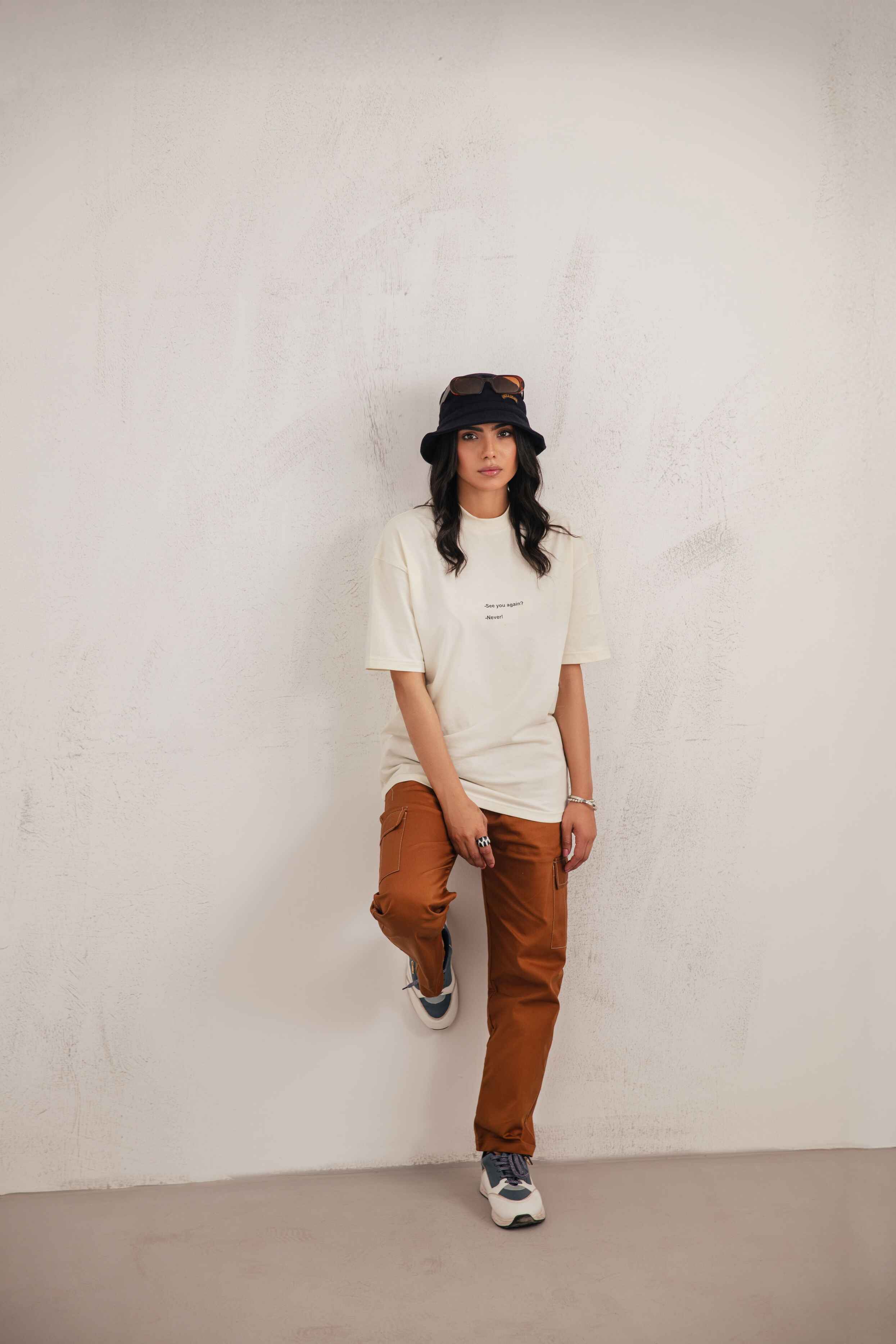 Oversize See You Again Never | White
