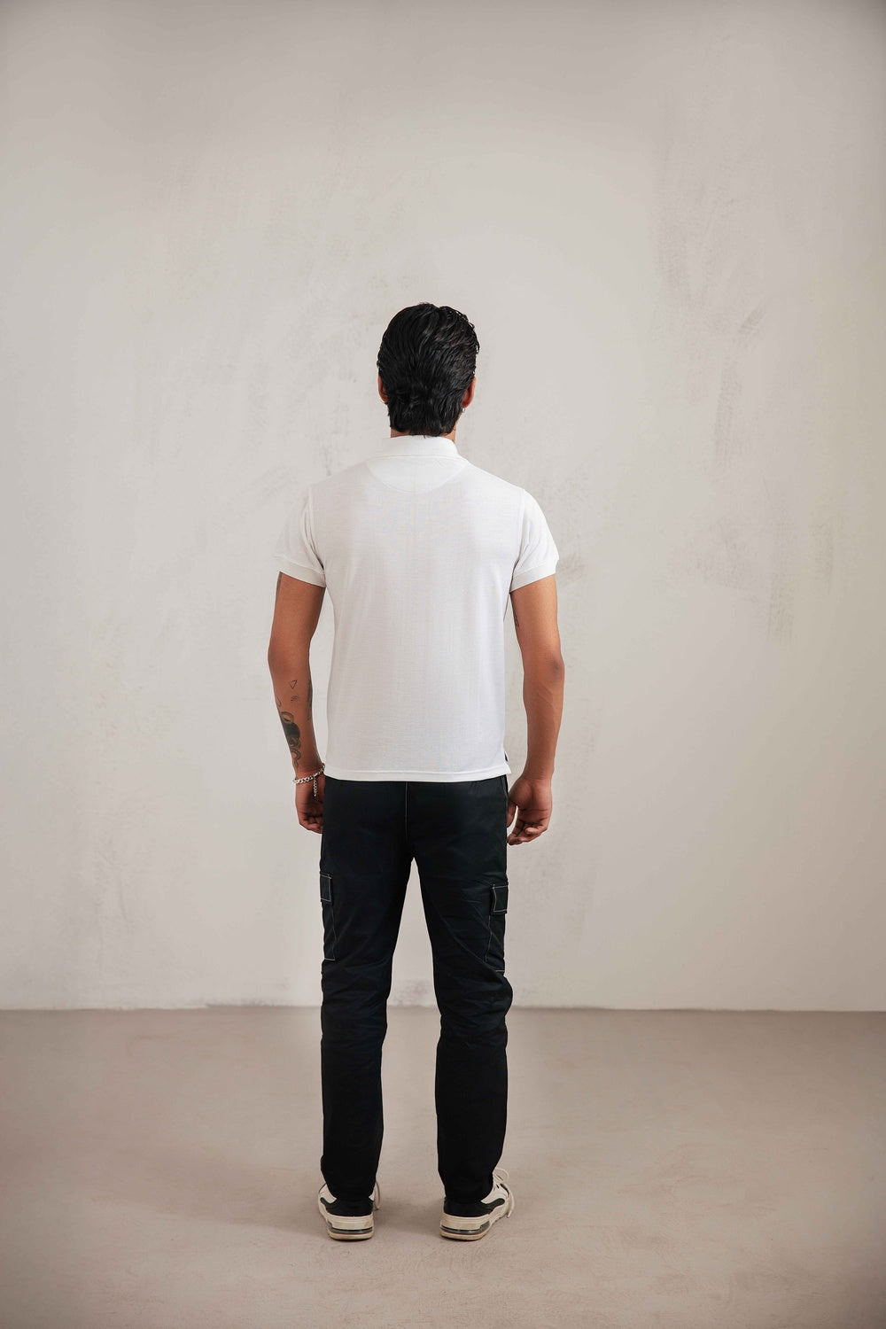 White Zipper Polo T-Shirt