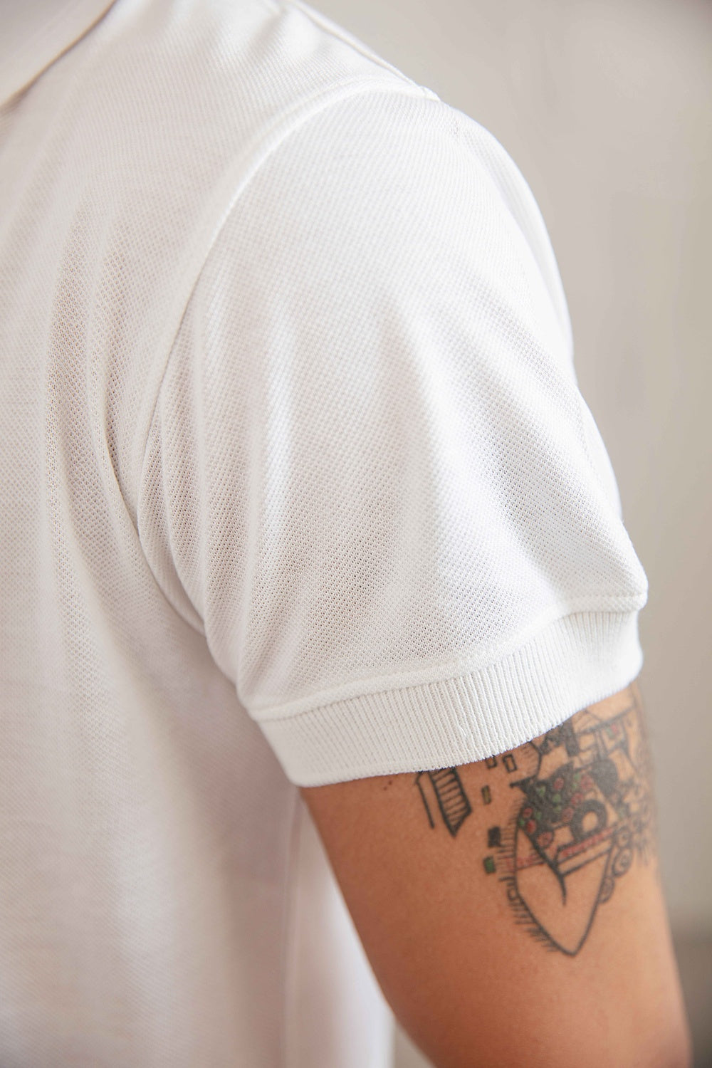 White Zipper Polo T-Shirt
