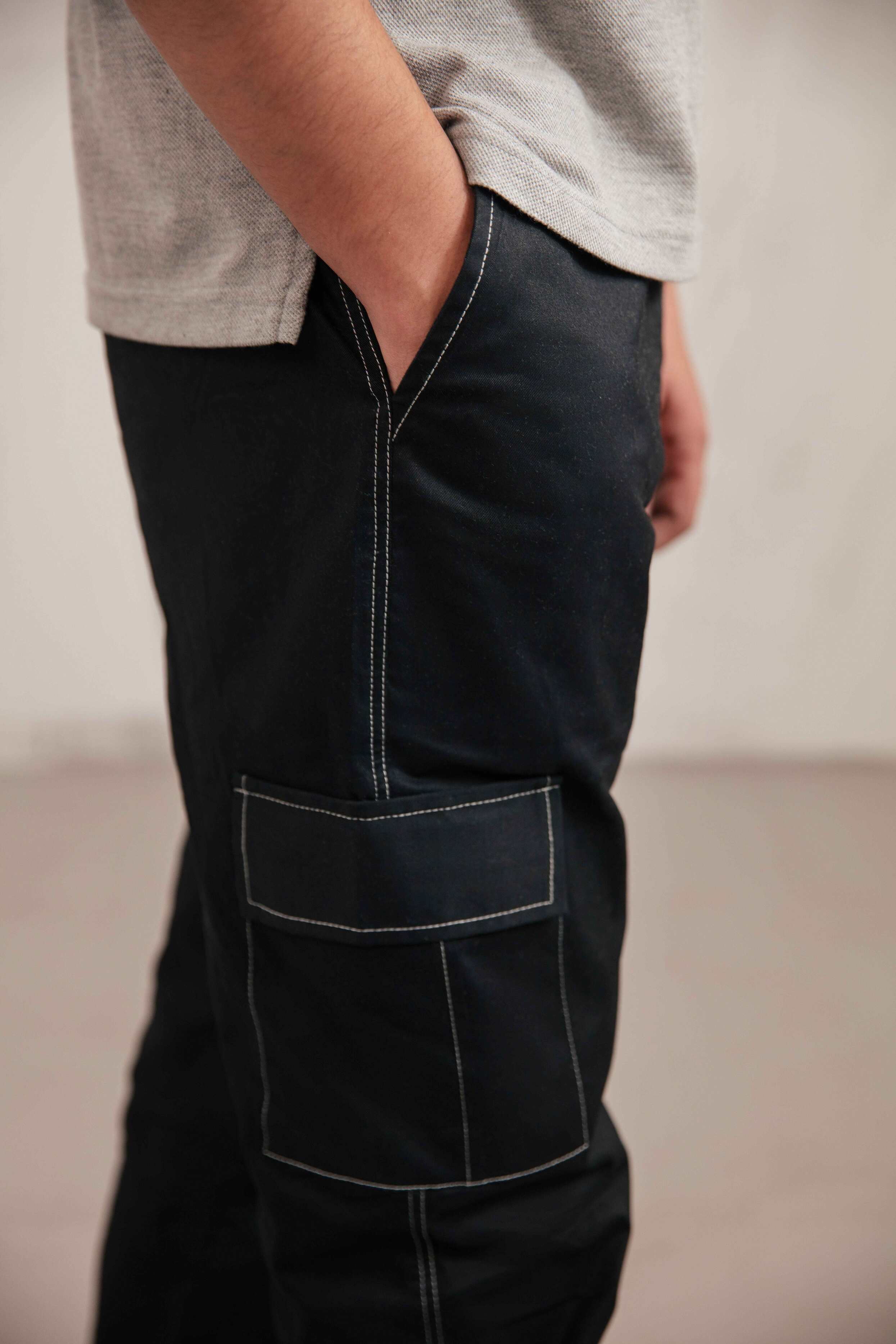 Black Cargo Trousers